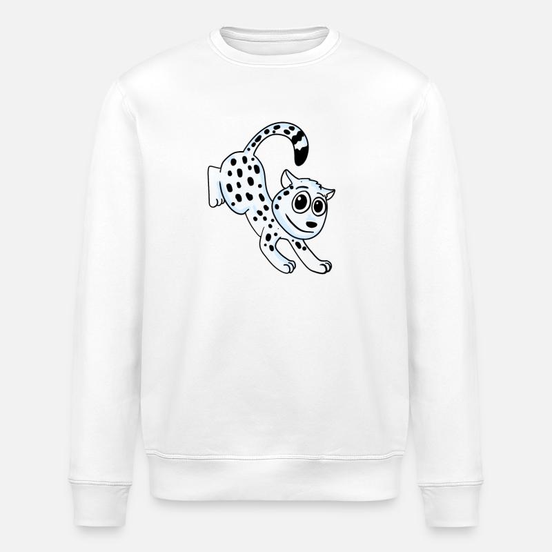 Léopard des neiges Léopard - Sweat bio ROLLER Stanley/Stella Unisexe - blanc