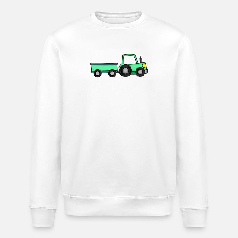 Tracteur avec remorque - Sweat bio ROLLER Stanley/Stella Unisexe - blanc
