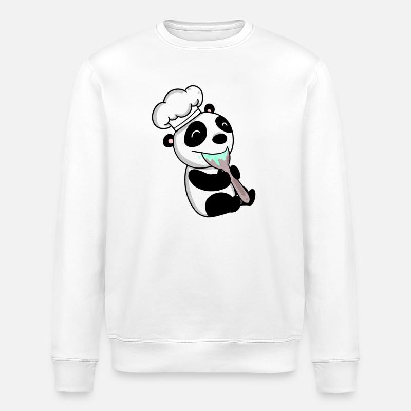 Panda Chef Mignon - Sweat bio ROLLER Stanley/Stella Unisexe - blanc