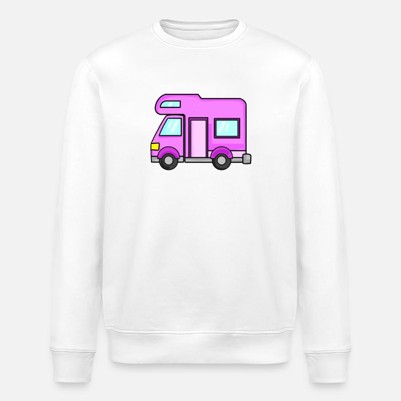 Camping Wagen Rosa Damen - Stanley/Stella Unisex Bio-Sweatshirt ROLLER - Weiß