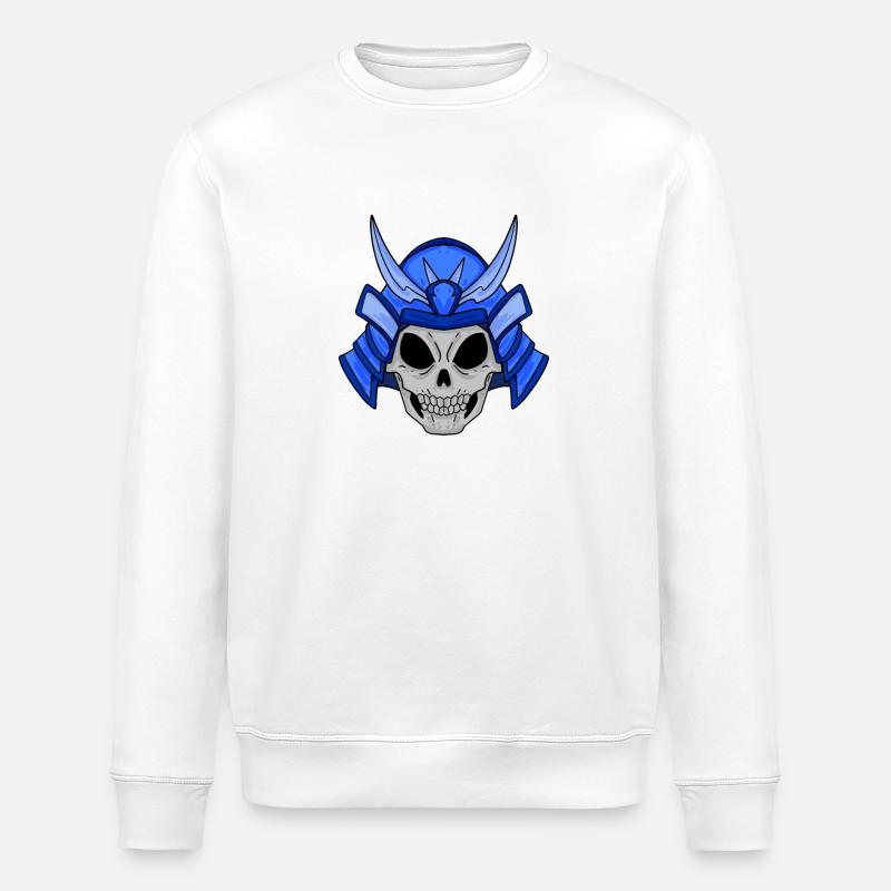 Samurai Skull - Stanley/Stella ROLLER Unisex Organic Sweatshirt - white