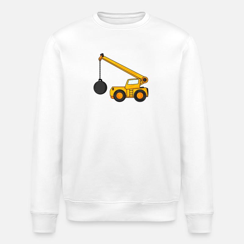 Demolition crane - Stanley/Stella ROLLER Unisex Organic Sweatshirt - white