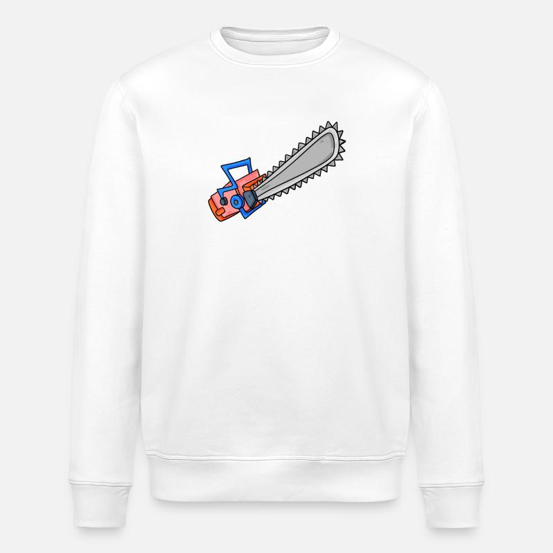 Tronçonneuse Motif Tronçonneuse - Sweat bio ROLLER Stanley/Stella Unisexe - blanc