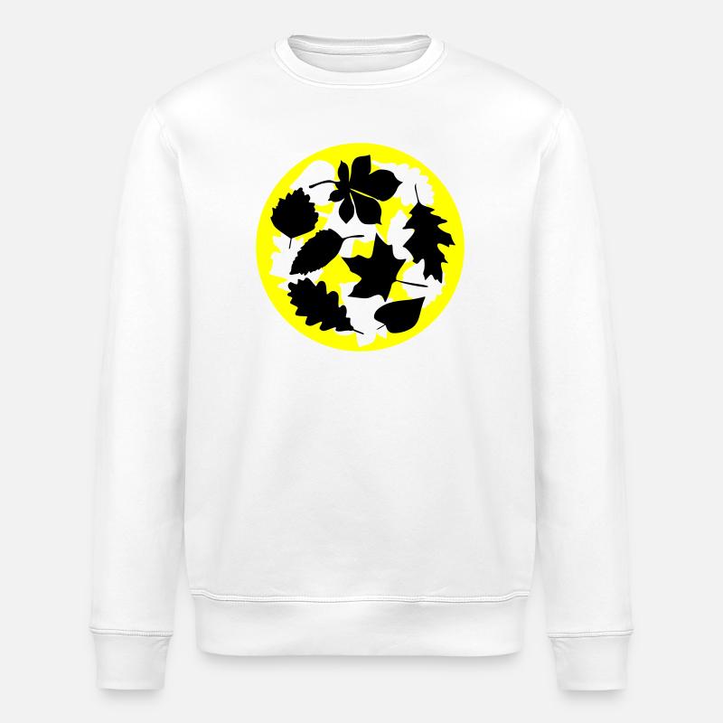 herbst Blätter Kreis - Stanley/Stella Unisex Bio-Sweatshirt ROLLER - Weiß
