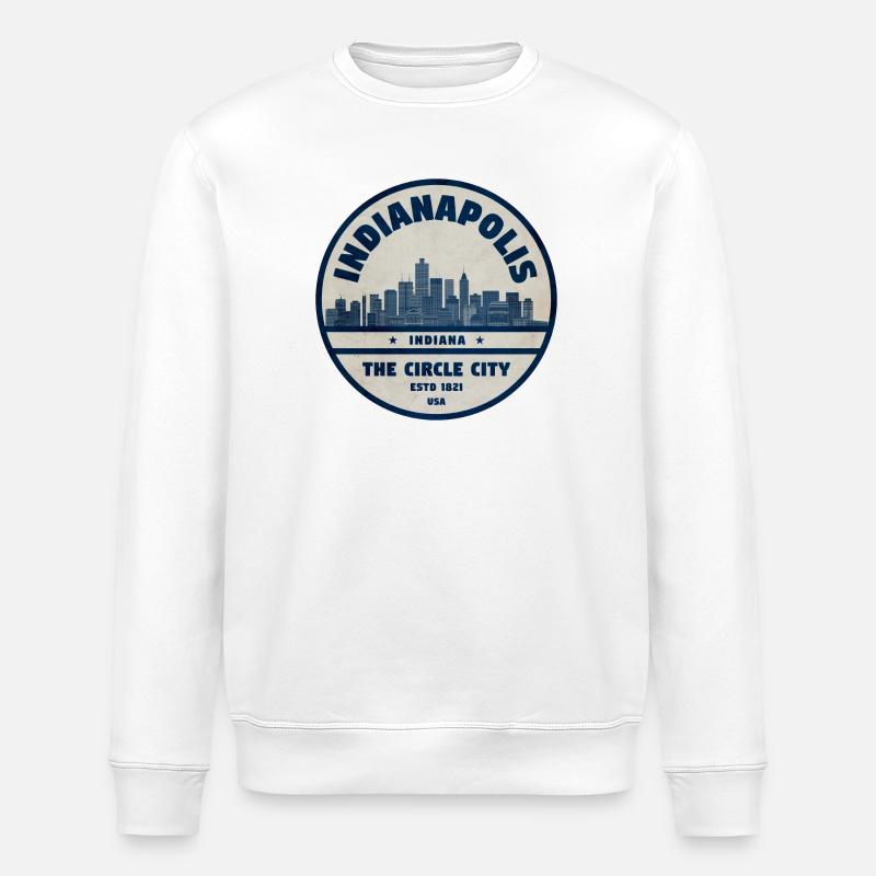 Ville du comté d’Indianapolis Skyline - Sweat bio ROLLER Stanley/Stella Unisexe - blanc