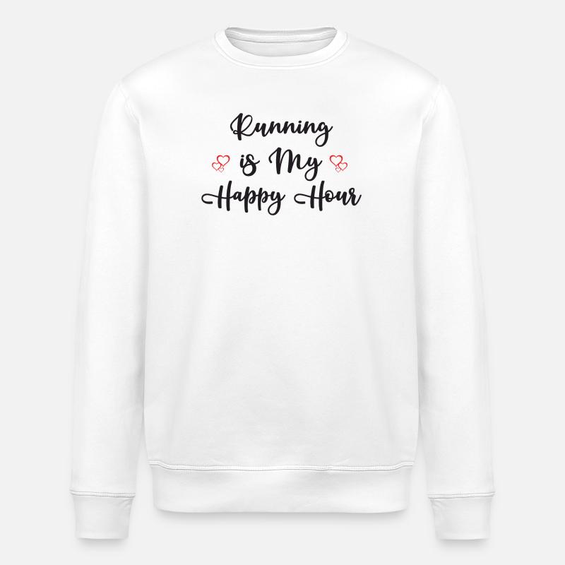 Courir est mon Happy Hour - Sweat bio ROLLER Stanley/Stella Unisexe - blanc