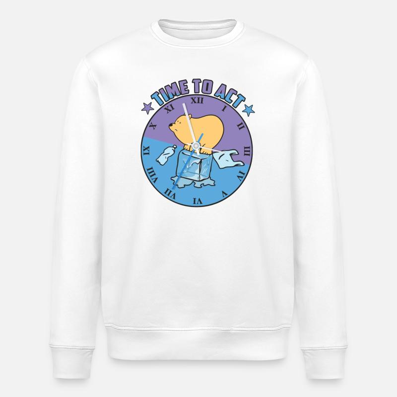 Polar bear on ice - Stanley/Stella ROLLER Unisex Organic Sweatshirt - white