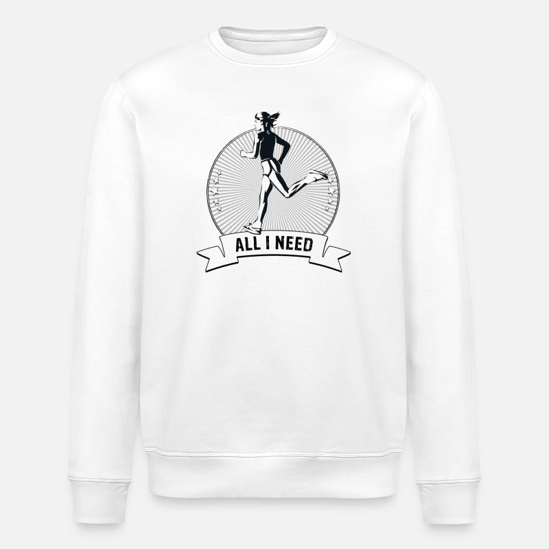 RUNNING emblem JOGGER - Stanley/Stella ROLLER Unisex Organic Sweatshirt - white