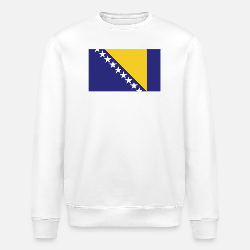 Drapeau H de Bosnie - Sweat bio ROLLER Stanley/Stella Unisexe - blanc