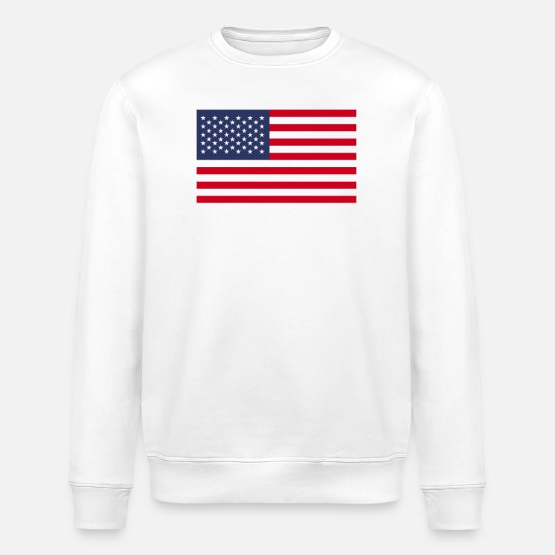Drapeau des États-Unis - Sweat bio ROLLER Stanley/Stella Unisexe - blanc