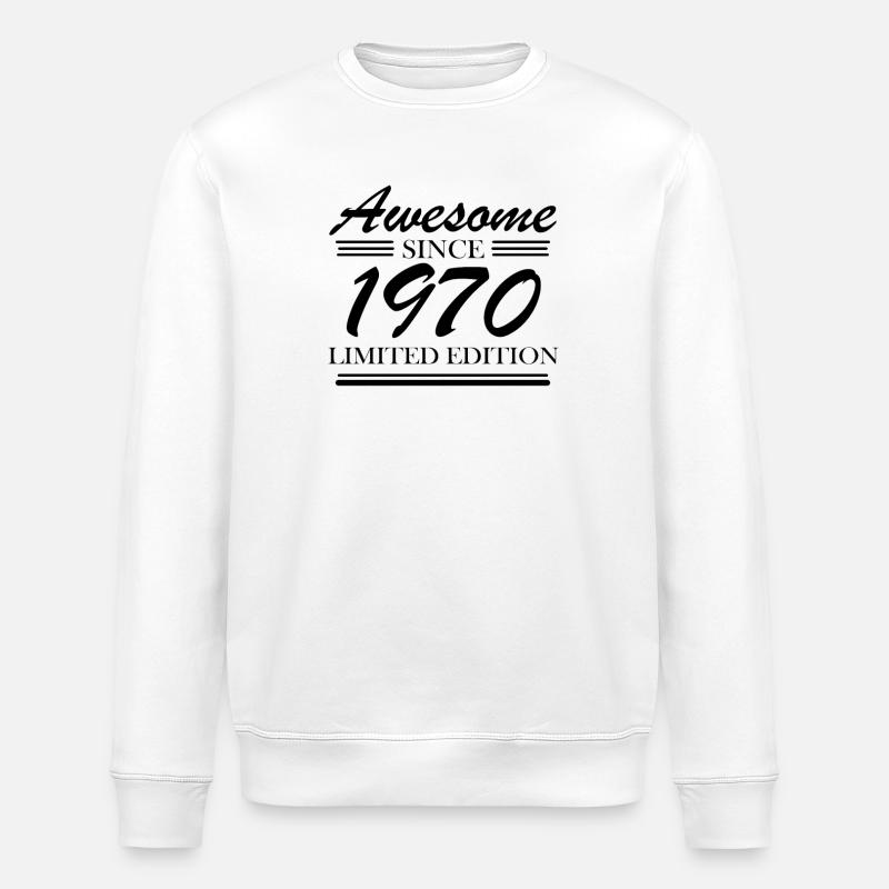 1970 - Born 1970 - Stanley/Stella ROLLER Unisex Organic Sweatshirt - white