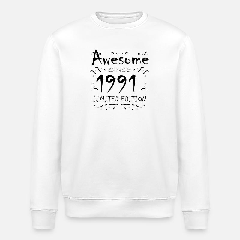 1991 - Born 1991 - Stanley/Stella ROLLER Unisex Organic Sweatshirt - white