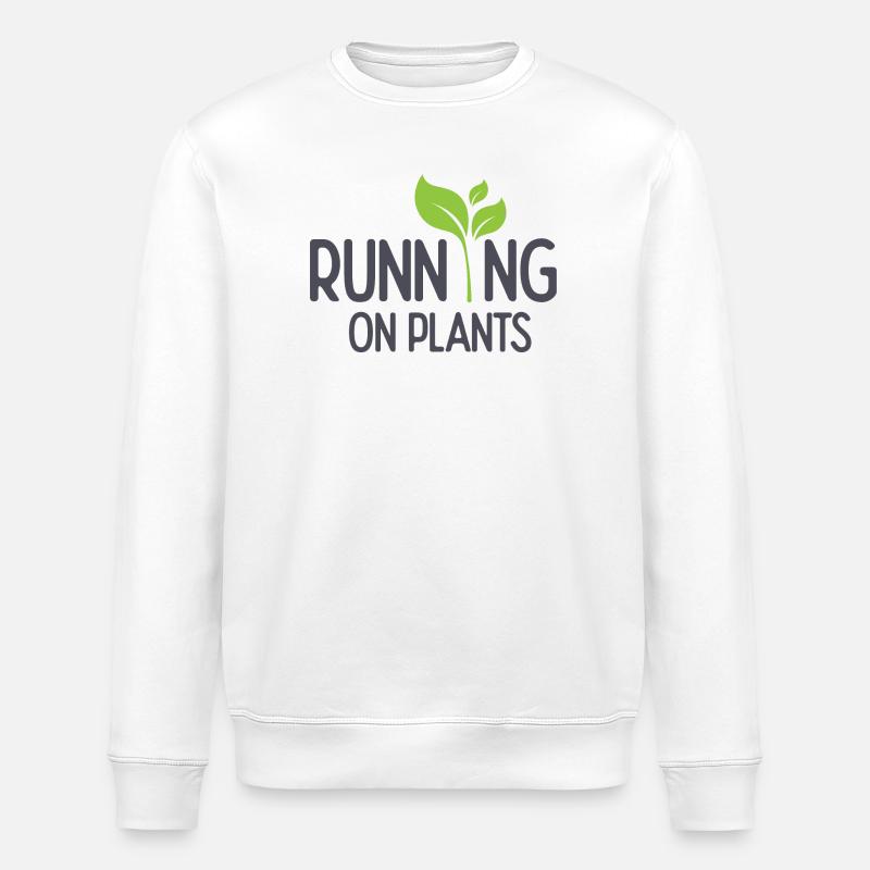Running On Plants - Stanley/Stella ROLLER Unisex Organic Sweatshirt - white