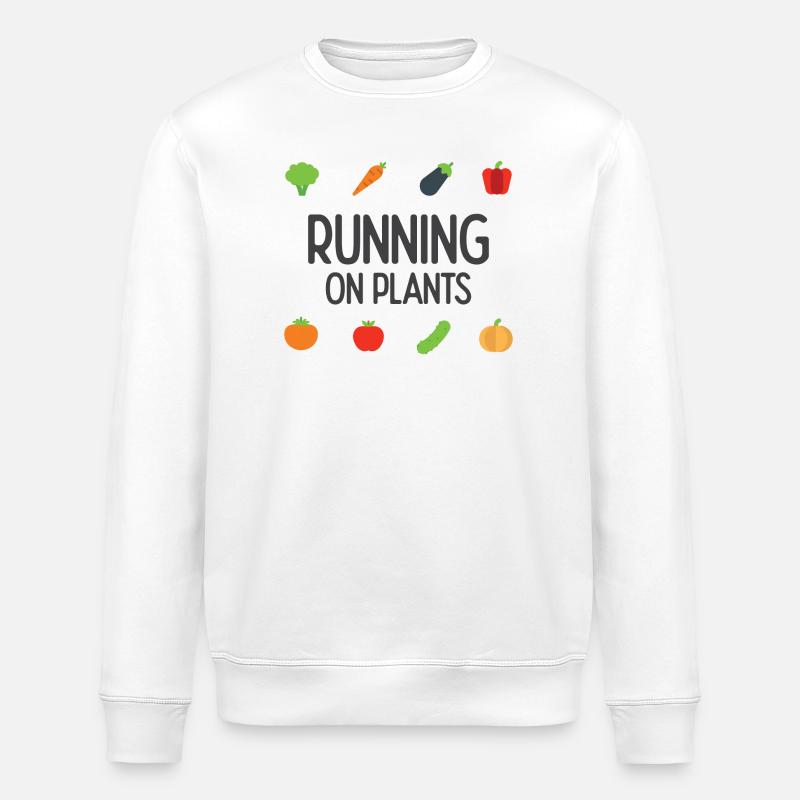 Running On Plants - Stanley/Stella ROLLER Unisex Organic Sweatshirt - white