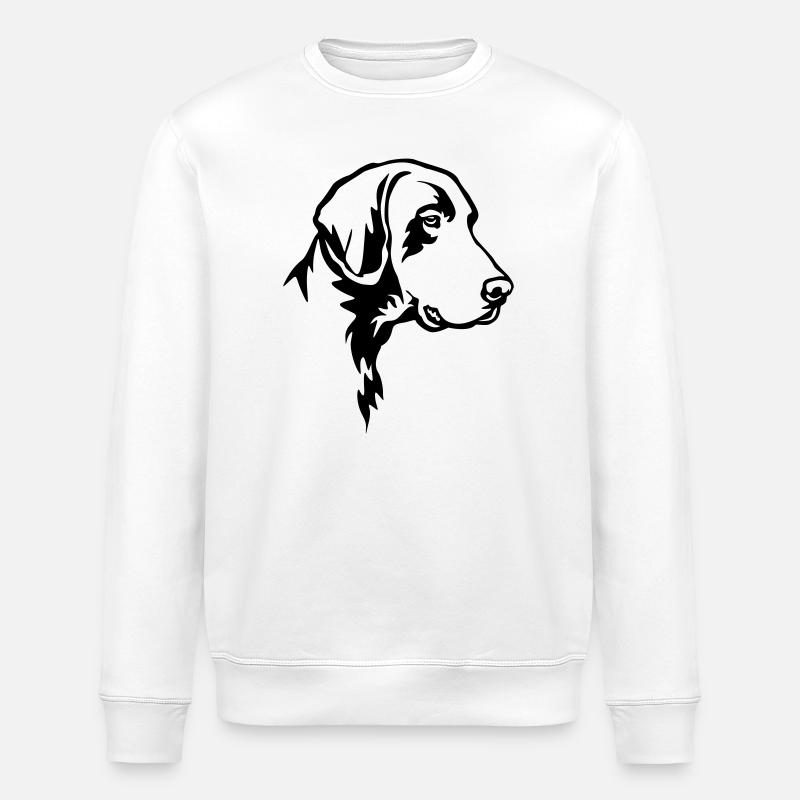 Deutsch Kurzhaar Kopf - Stanley/Stella Unisex Bio-Sweatshirt ROLLER - Weiß