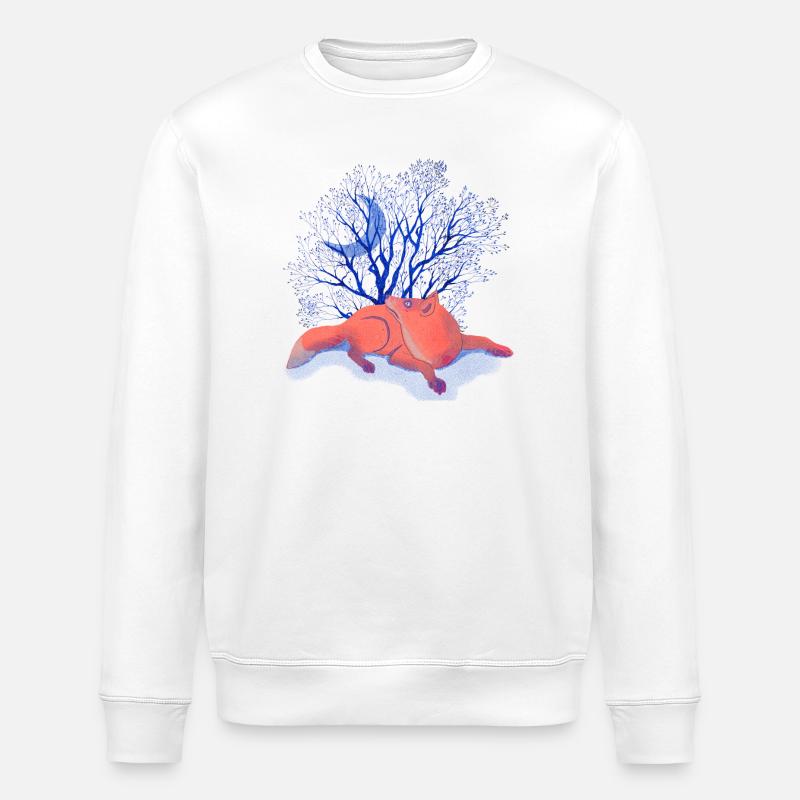 Mondträume unter Blauem Baum - Stanley/Stella Unisex Bio-Sweatshirt ROLLER - Weiß
