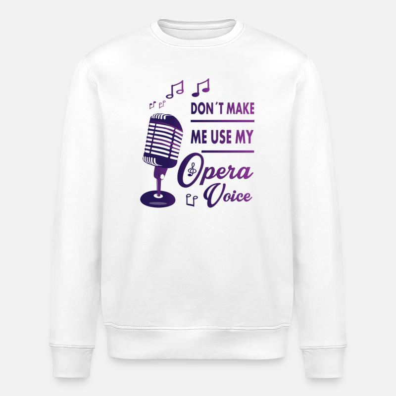 My opera voice - Stanley/Stella ROLLER Unisex Organic Sweatshirt - white