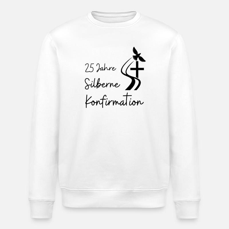 Silberne Konfirmation 25 Jahre Jubelkonfirmation - Stanley/Stella Unisex Bio-Sweatshirt ROLLER - Weiß