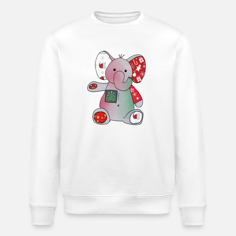 Weihnachtselefant - Stanley/Stella Unisex Bio-Sweatshirt ROLLER - Weiß