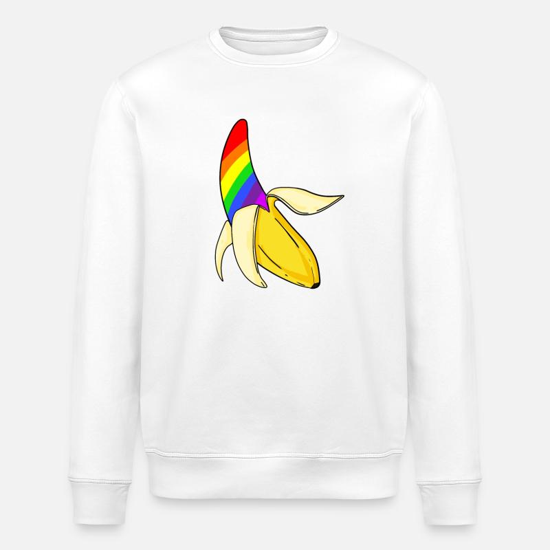 Gay Pride LGBT Rainbow Banana - Sweat bio ROLLER Stanley/Stella Unisexe - blanc