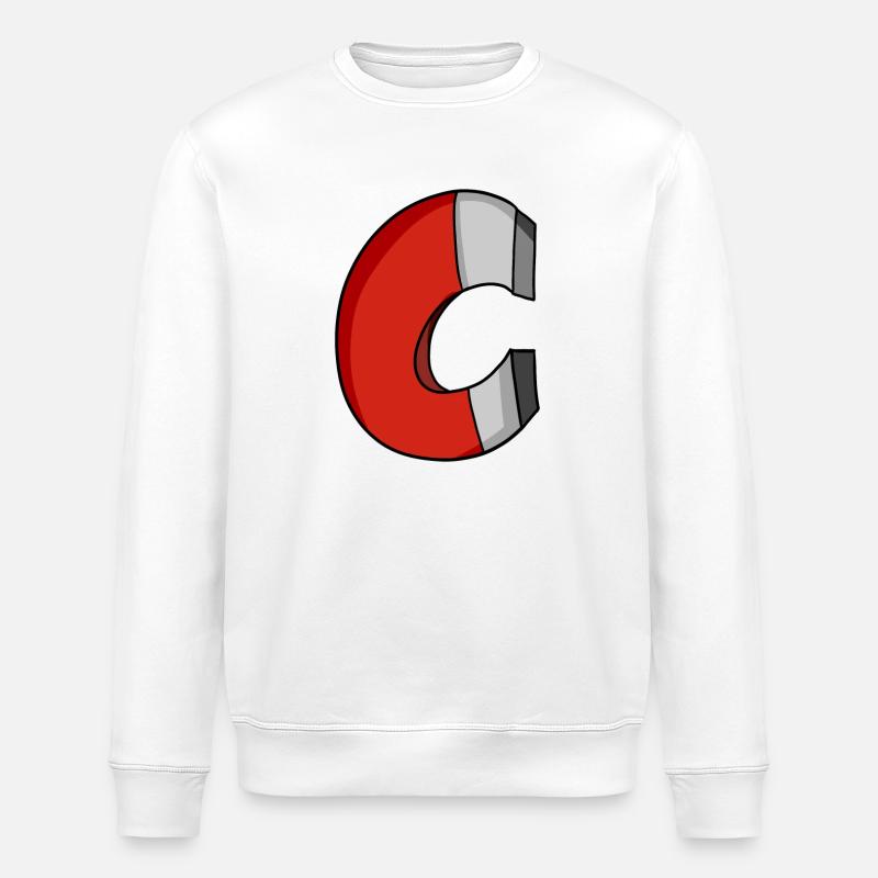 Horseshoe magnet - Stanley/Stella ROLLER Unisex Organic Sweatshirt - white