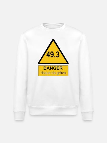 49.3 danger - Sweat bio ROLLER Stanley/Stella Unisexe - blanc