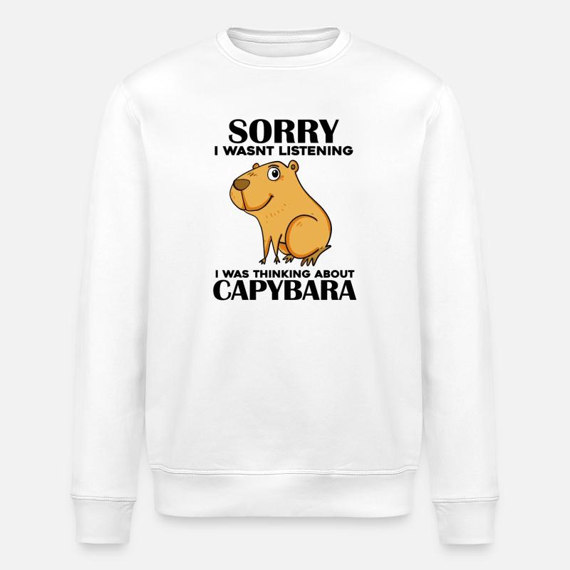 Capybara Wasserschwein - Stanley/Stella Unisex Bio-Sweatshirt ROLLER - Weiß