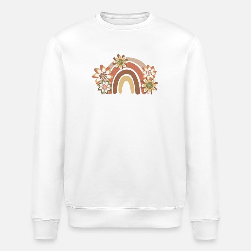Rainbow Boho, Bohemian - Stanley/Stella ROLLER Unisex Organic Sweatshirt - white