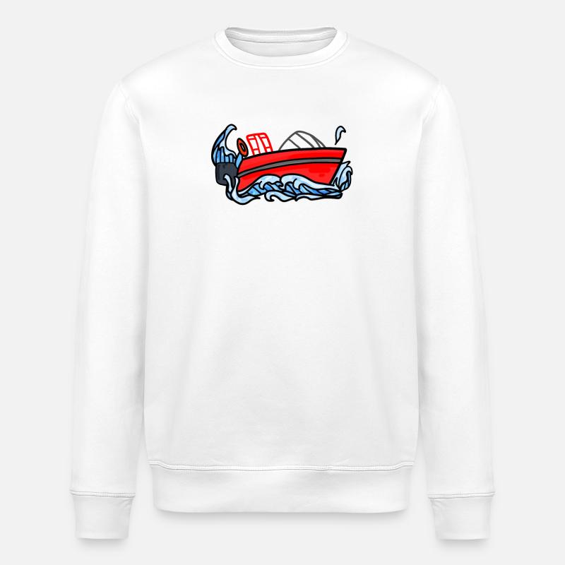 Fire Boat - Stanley/Stella ROLLER Unisex Organic Sweatshirt - white