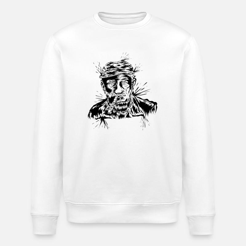 Opa mit Zigarre - Stanley/Stella Unisex Bio-Sweatshirt ROLLER - Weiß
