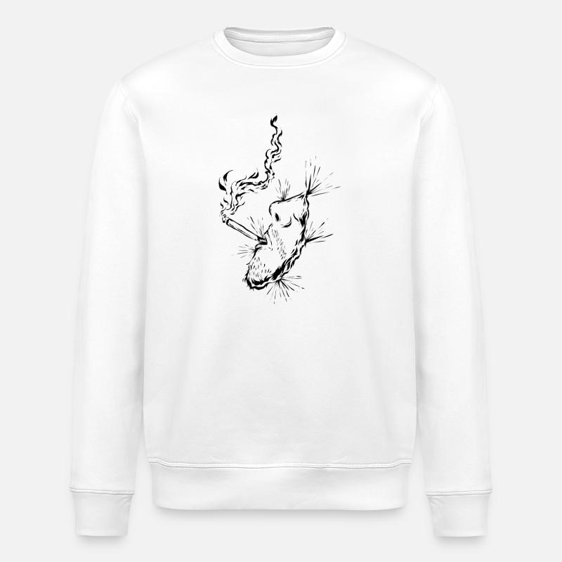 Cigarette smoking - Stanley/Stella ROLLER Unisex Organic Sweatshirt - white