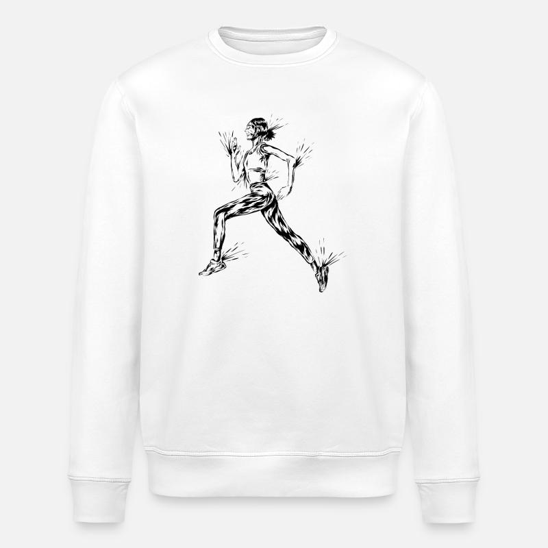 Marathon Läuferin - Stanley/Stella Unisex Bio-Sweatshirt ROLLER - Weiß
