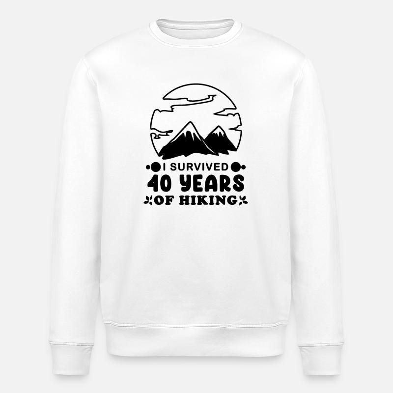 Hiking 40th birthday hiker mountain mountains - Stanley/Stella ROLLER Unisex Organic Sweatshirt - white
