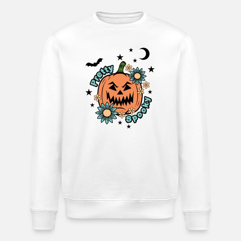 Citrouille d’Halloween - Pretty Spooky - Mignon Halloween - Sweat bio ROLLER Stanley/Stella Unisexe - blanc