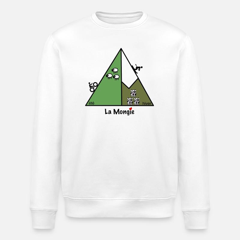 Été hiver à La Mongie - Sweat bio ROLLER Stanley/Stella Unisexe - blanc