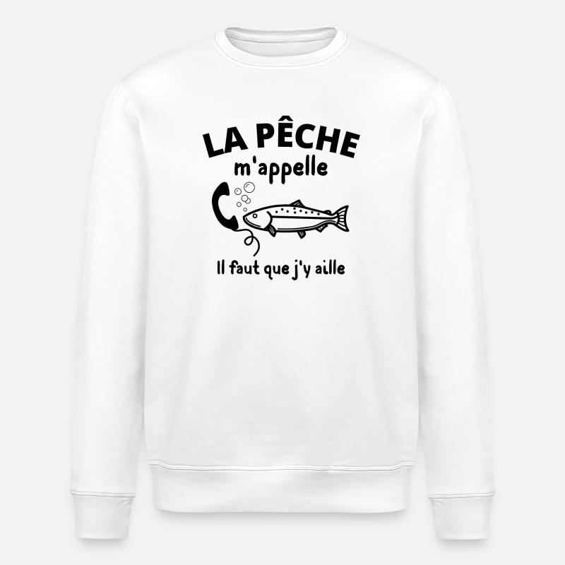 pêche, pêcheur, fan de pêche - Sweat bio ROLLER Stanley/Stella Unisexe - blanc