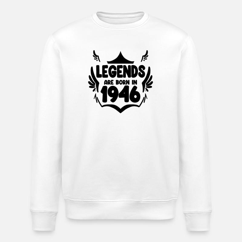 1946 - Born 1946 - Stanley/Stella ROLLER Unisex Organic Sweatshirt - white