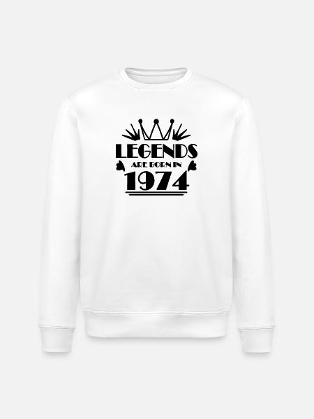 1974 - Born 1974 - Stanley/Stella ROLLER Unisex Organic Sweatshirt - white