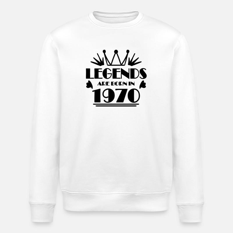 1970 - Born 1970 - Stanley/Stella ROLLER Unisex Organic Sweatshirt - white