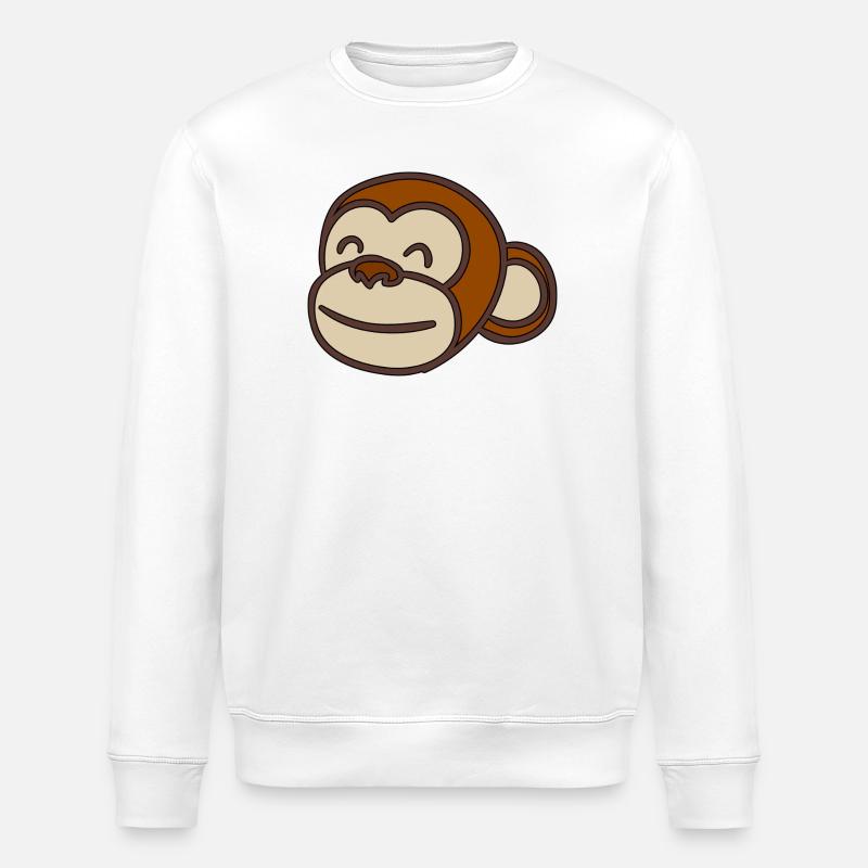 Tête de singe - Sweat bio ROLLER Stanley/Stella Unisexe - blanc