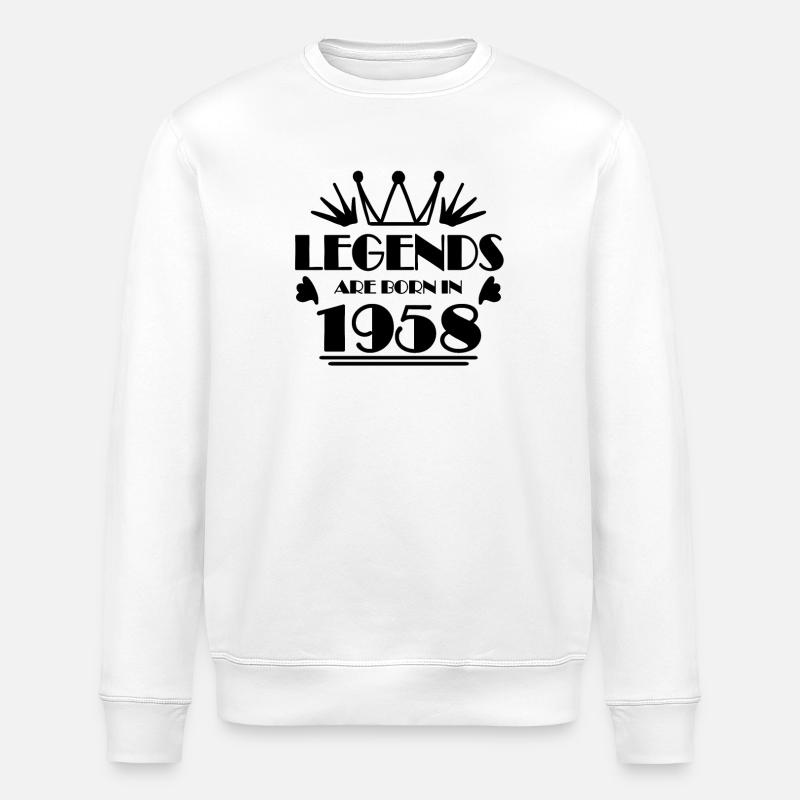 1958 - Born 1958 - Stanley/Stella ROLLER Unisex Organic Sweatshirt - white