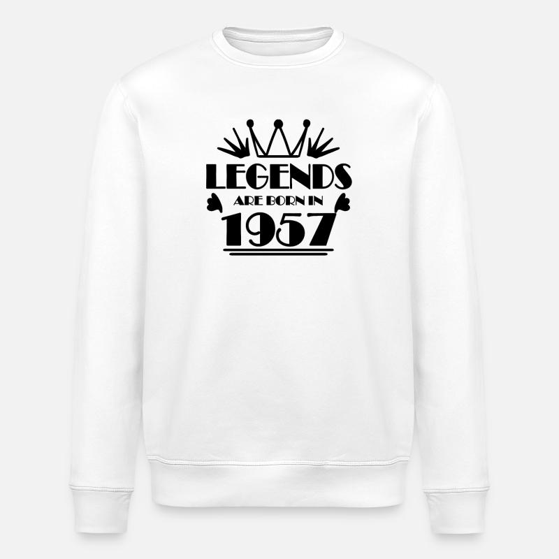 1957 - Born 1957 - Stanley/Stella ROLLER Unisex Organic Sweatshirt - white