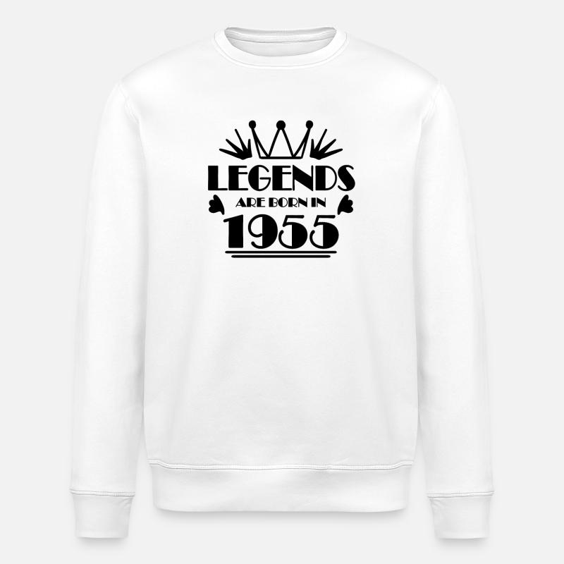 1955 - Born 1955 - Stanley/Stella ROLLER Unisex Organic Sweatshirt - white