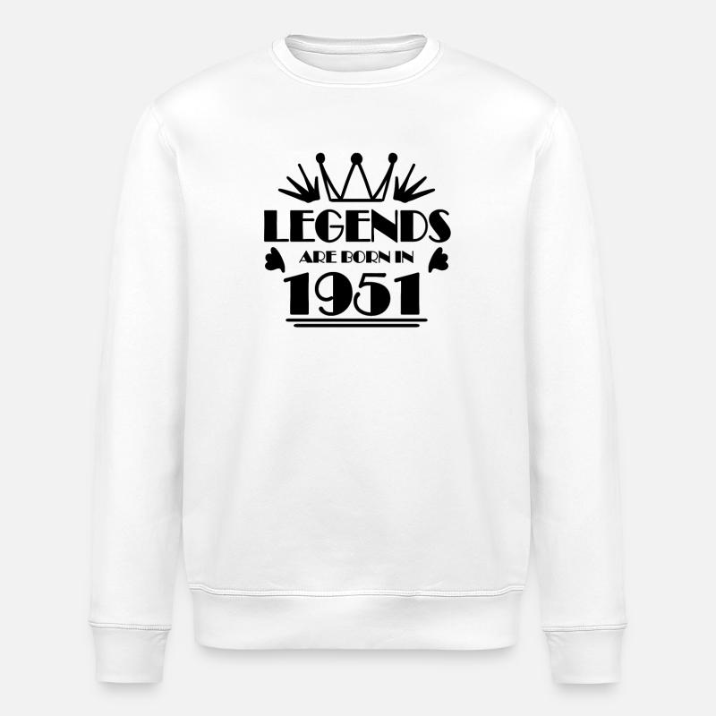 1951 - Born 1951 - Stanley/Stella ROLLER Unisex Organic Sweatshirt - white