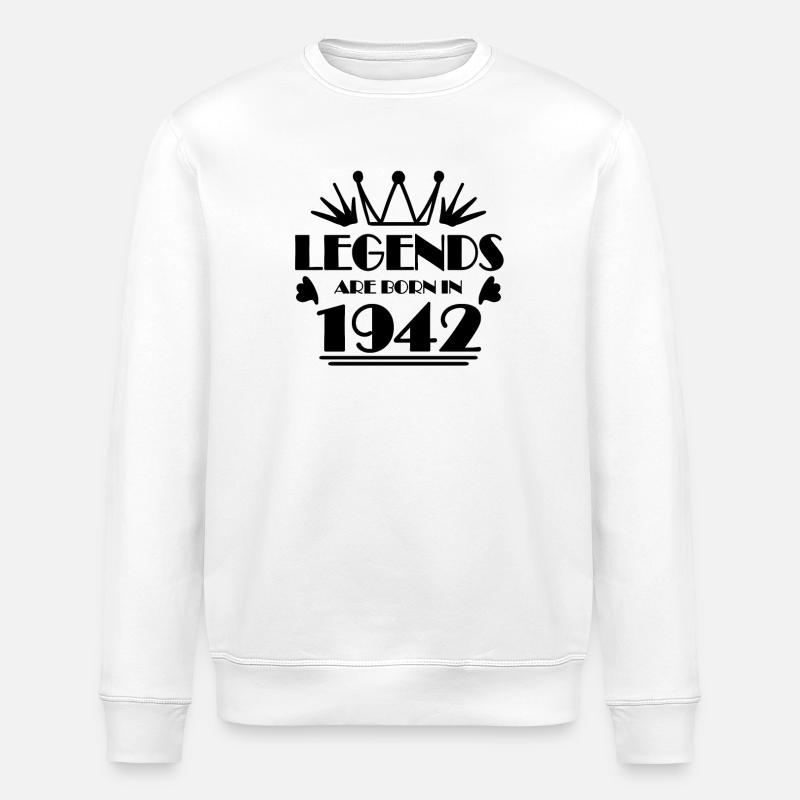 1942 - Born 1942 - Stanley/Stella ROLLER Unisex Organic Sweatshirt - white