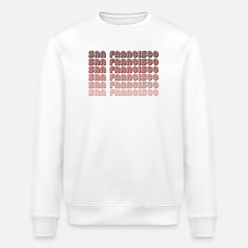 San Francisco Grid Gradient Pattern - Stanley/Stella ROLLER Unisex Organic Sweatshirt - white