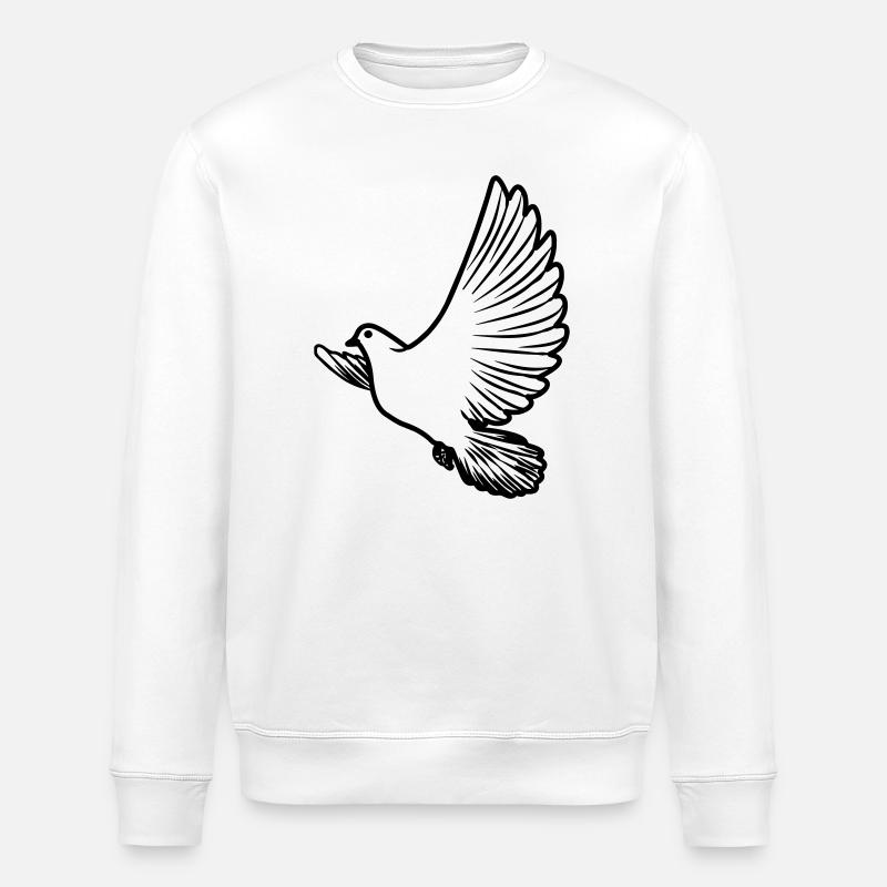 Transparente Friedenstaube - Stanley/Stella Unisex Bio-Sweatshirt ROLLER - Weiß