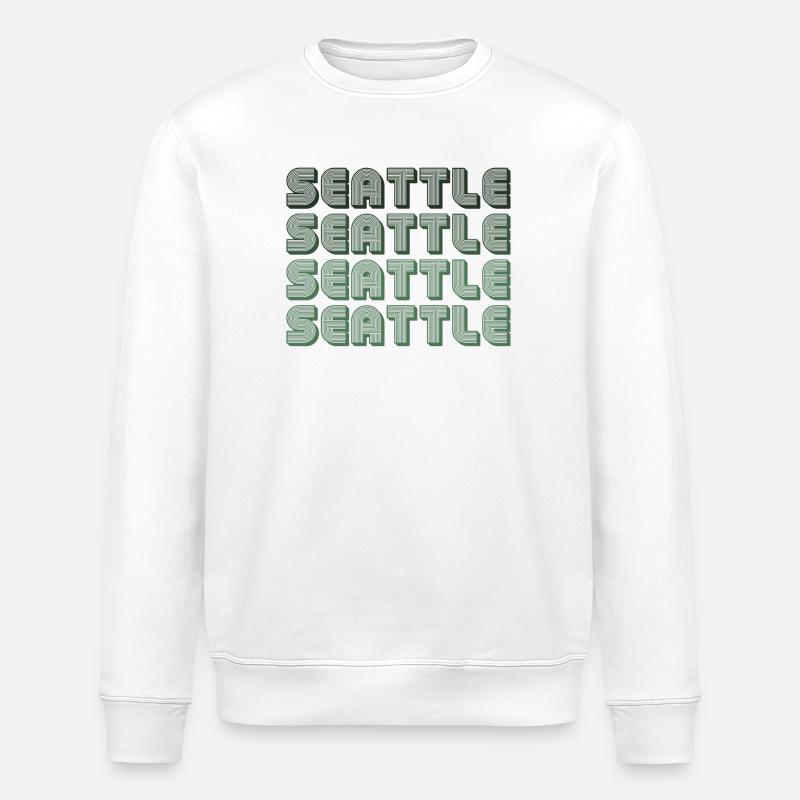 Seattle Blockgrid Pattern - Stanley/Stella ROLLER Unisex Organic Sweatshirt - white
