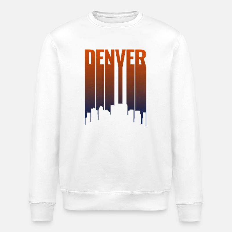Denver Skyline Farbverlauf - Stanley/Stella Unisex Bio-Sweatshirt ROLLER - Weiß