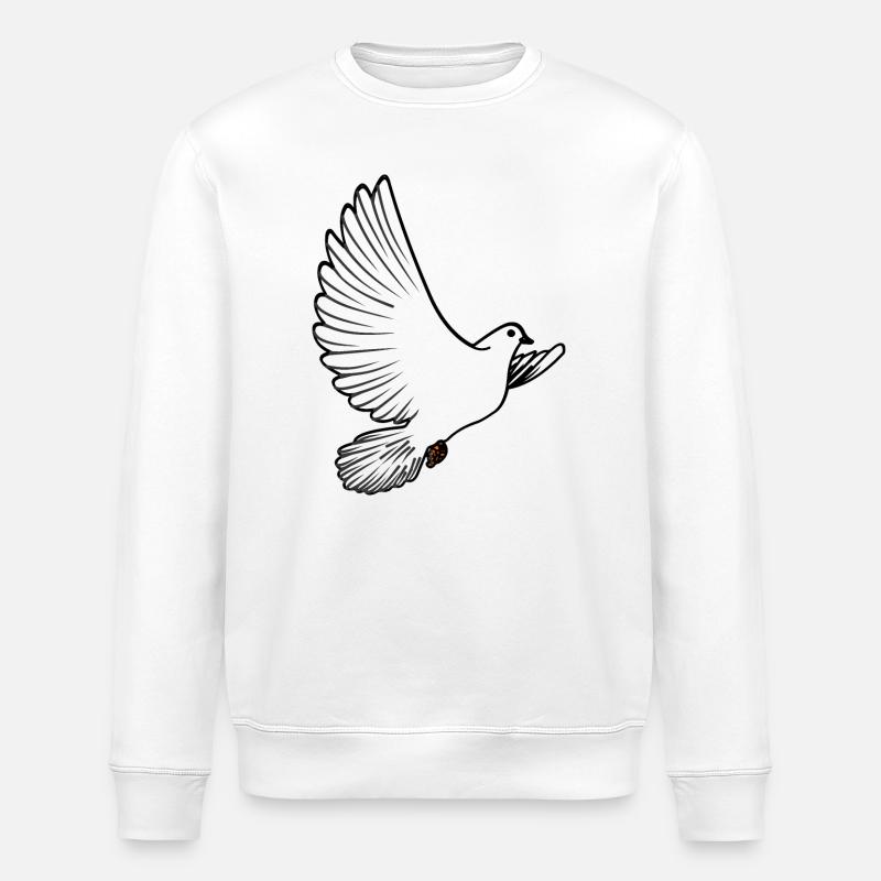 Weiße Taubenbrieftaube Ziertaube oder Friedenstaube - Stanley/Stella Unisex Bio-Sweatshirt ROLLER - Weiß